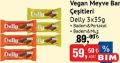 DELLY VEGAN MEYVE BAR ÇEŞİTLERİ 3X35 G fiyat ve kampanya bilgisi